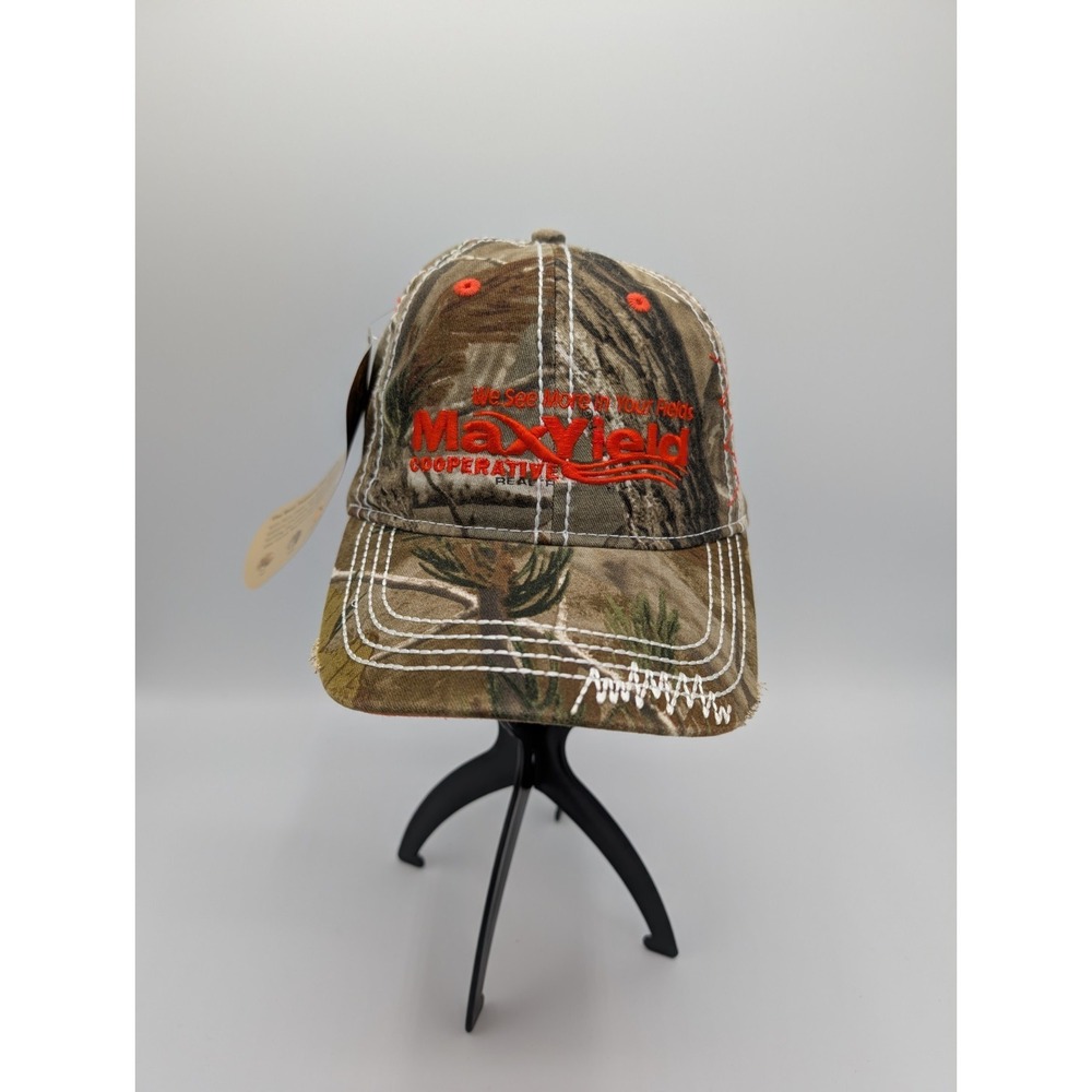 NWT Max Yield Cooperative Camo & Orange Adjustable Ball Cap Hat Cap America